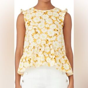 Kate Spade Sleeveless Daisy Poplin Blouse in Goldenrod Yellow 🌼
